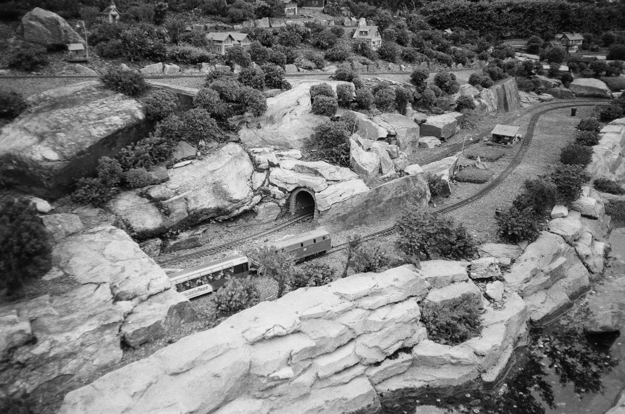 A large model train town at Epcot in disney