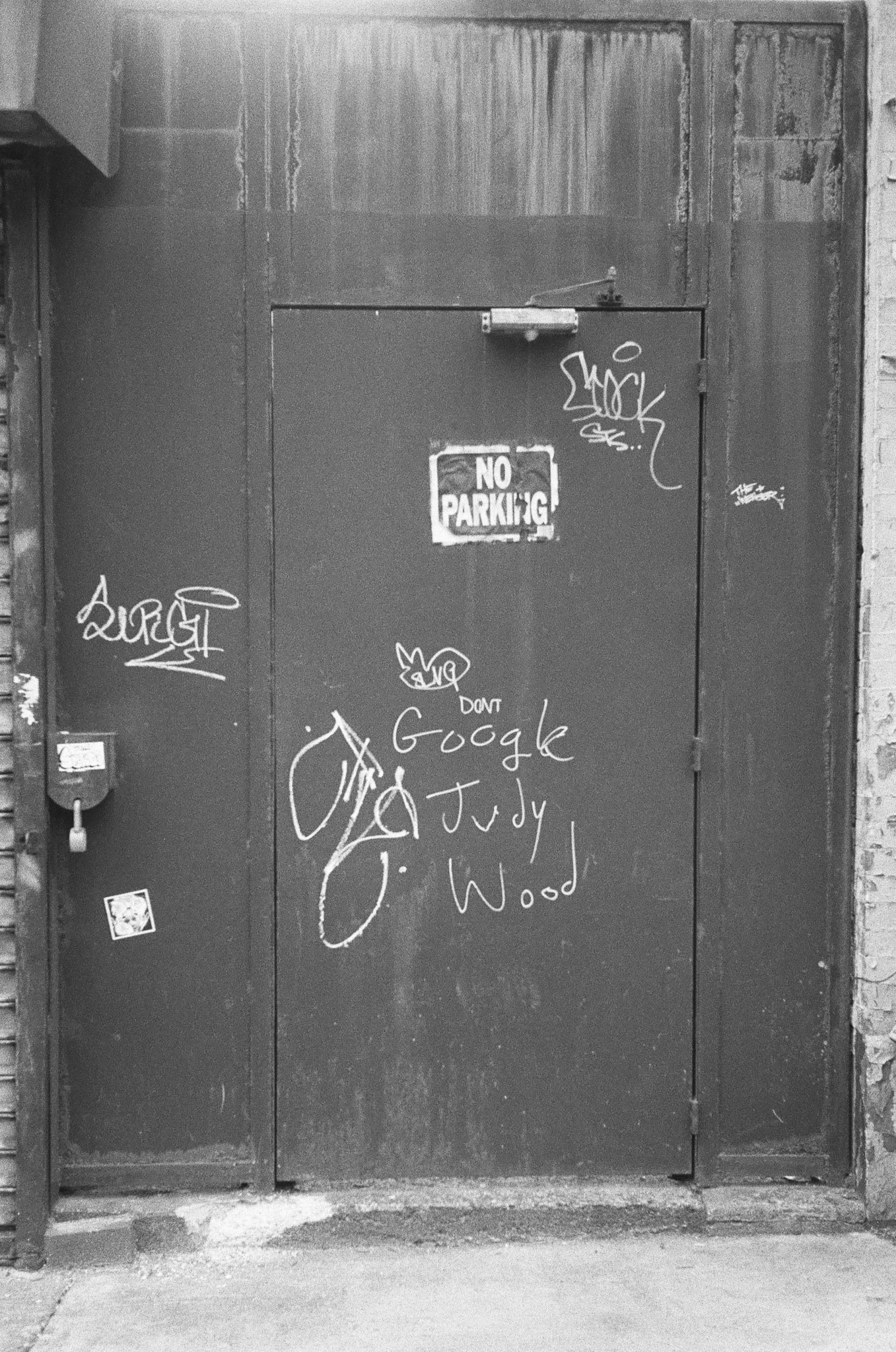 Graffiti on a metal door