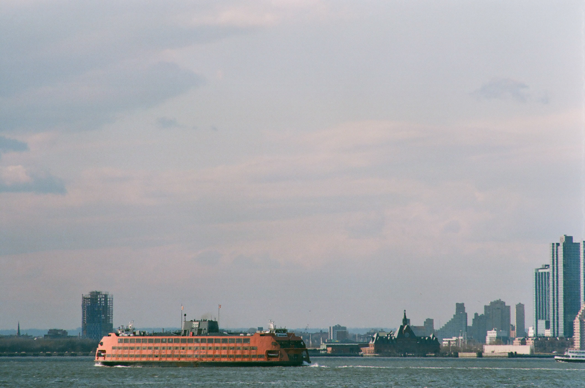 Staten Island ferry departing the Manhattan ferry terminal