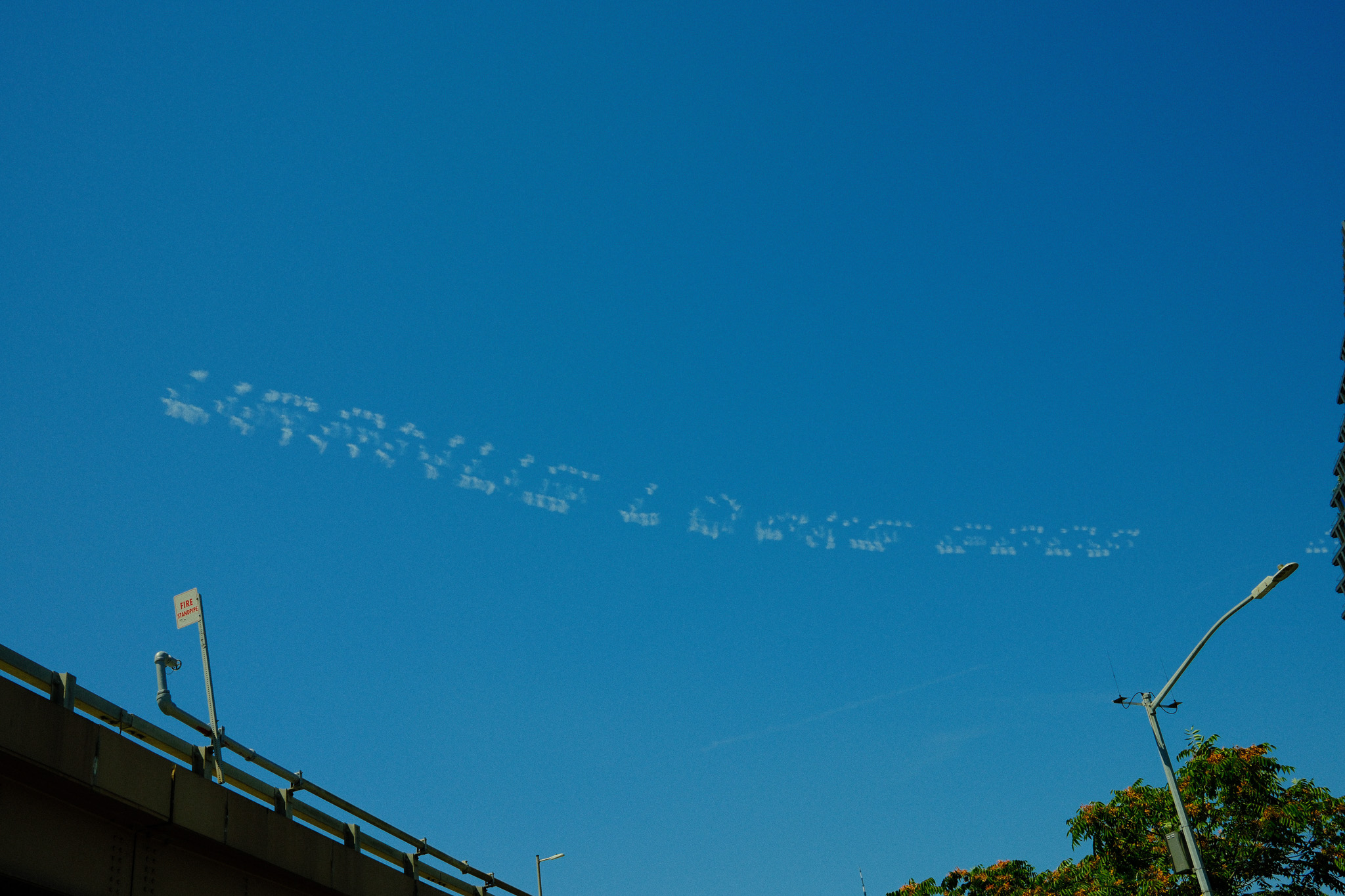 Sky writing that says Uranus Looks Good